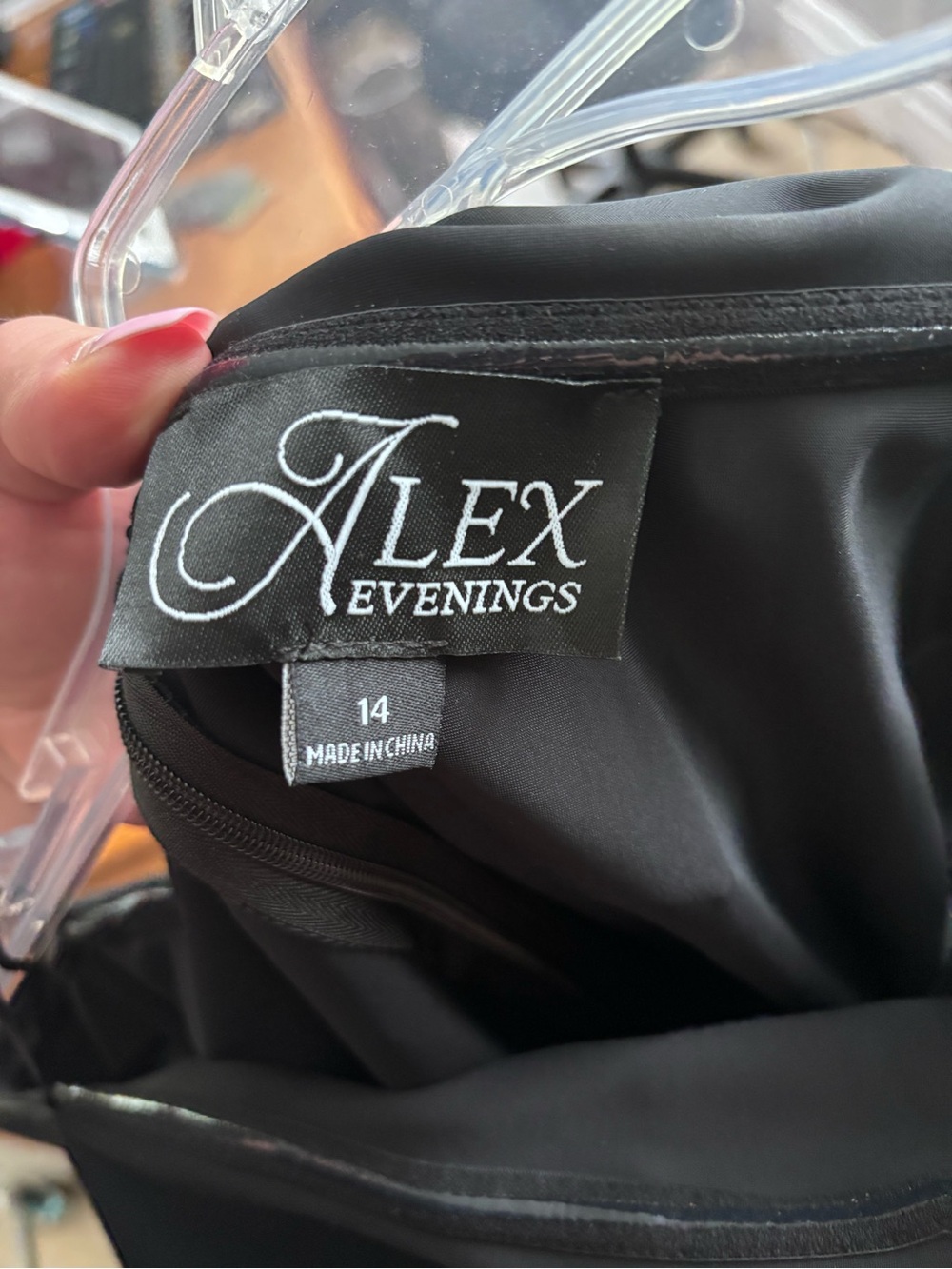 Alex Evenings Black One-Shoulder Ruffle Gown - Picture 8 of 8